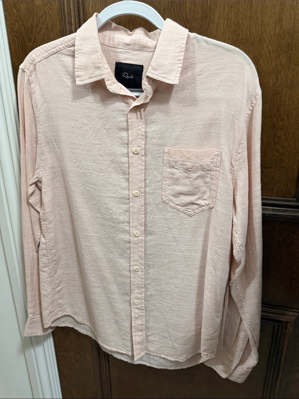Rails Men’s Pale Pink Long-Sleeve Button Down Shirt